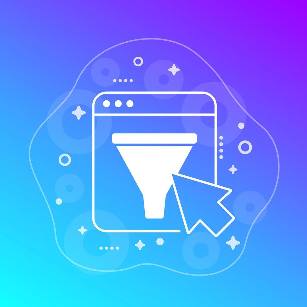 Vektorsymbol für die Inhaltsfilterung für das Web vektor