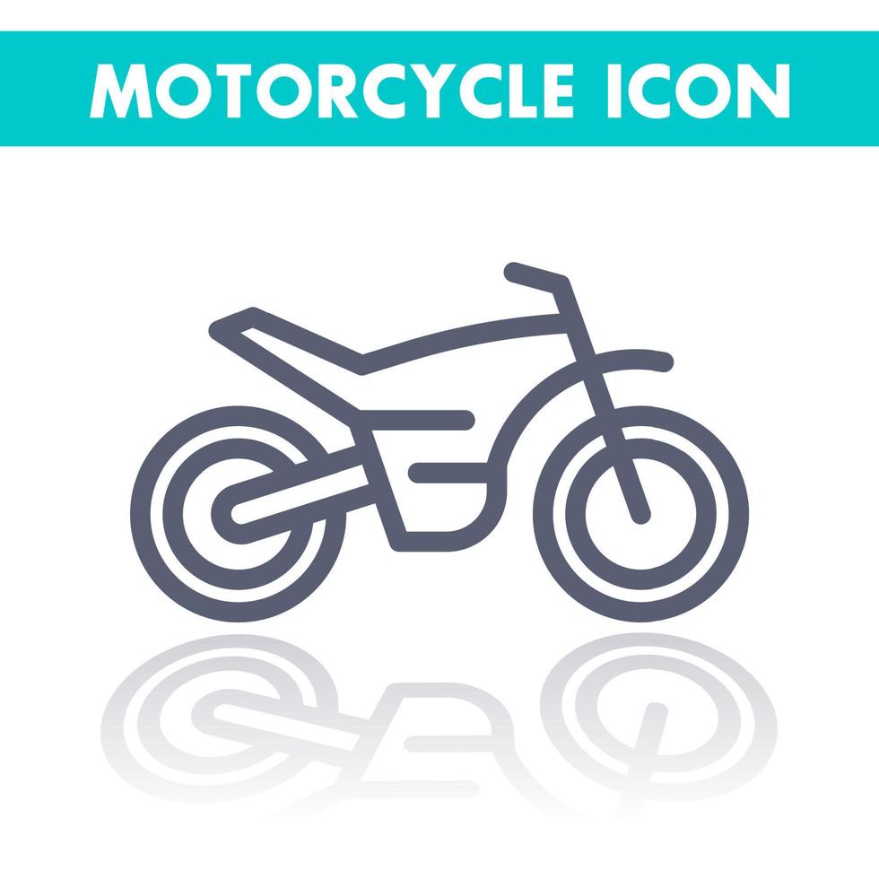 av vägen cykel, motorcykel linjär ikon, cross piktogram, linje ikon isolerat på vit, vektor illustration