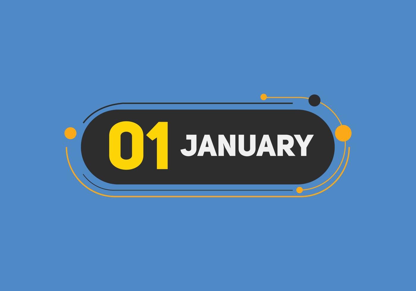 1. januar kalender erinnerung. 1. januar tägliche kalendersymbolvorlage. Kalender 1. Januar Icon-Design-Vorlage. Vektor-Illustration vektor