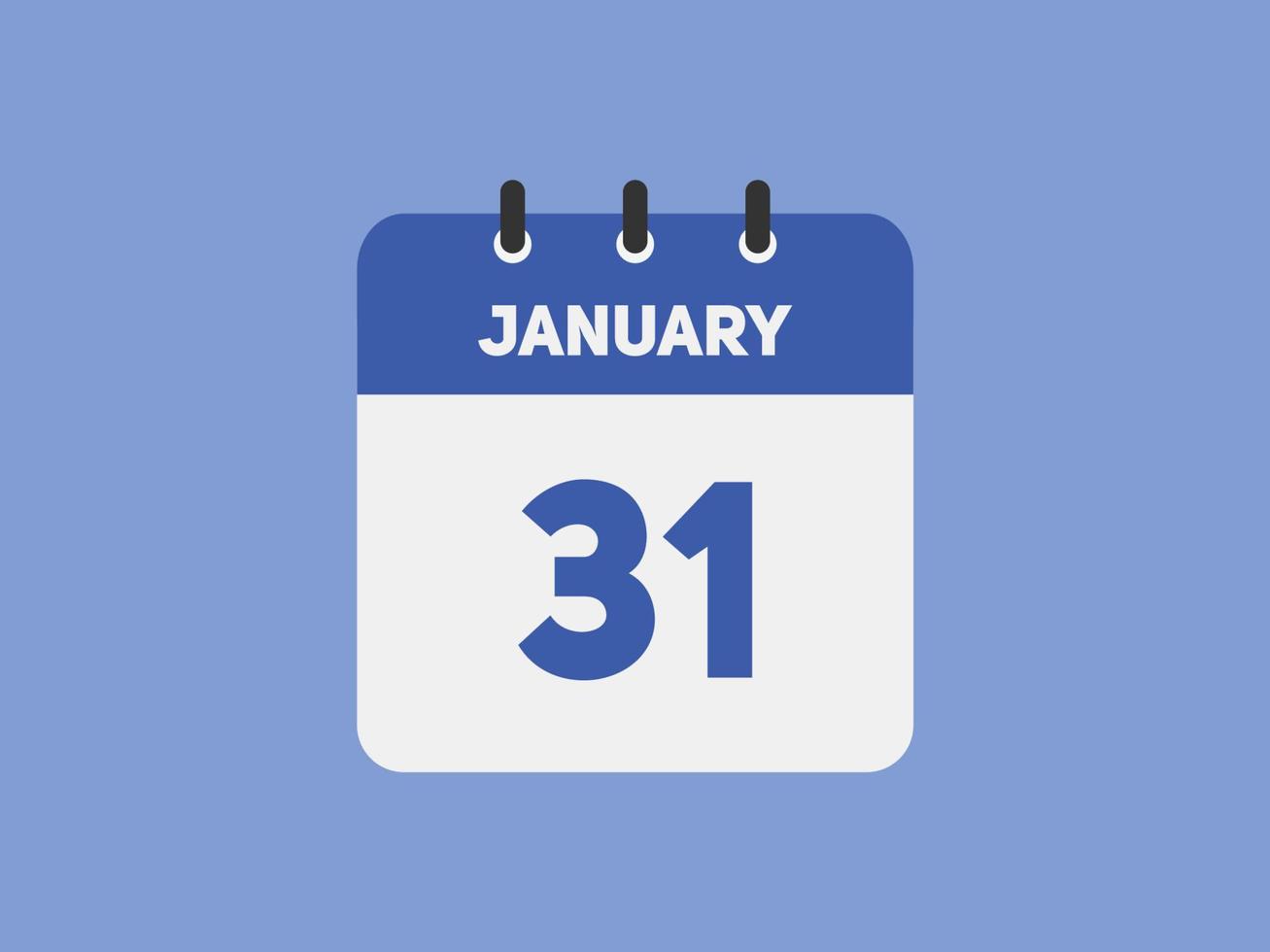 31. januar kalender erinnerung. 31. januar tägliche kalendersymbolvorlage. Kalender 31. Januar Icon-Design-Vorlage. Vektor-Illustration vektor