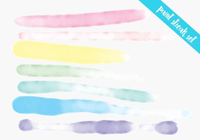 Paint Streak Bunte Aquarell Set vektor