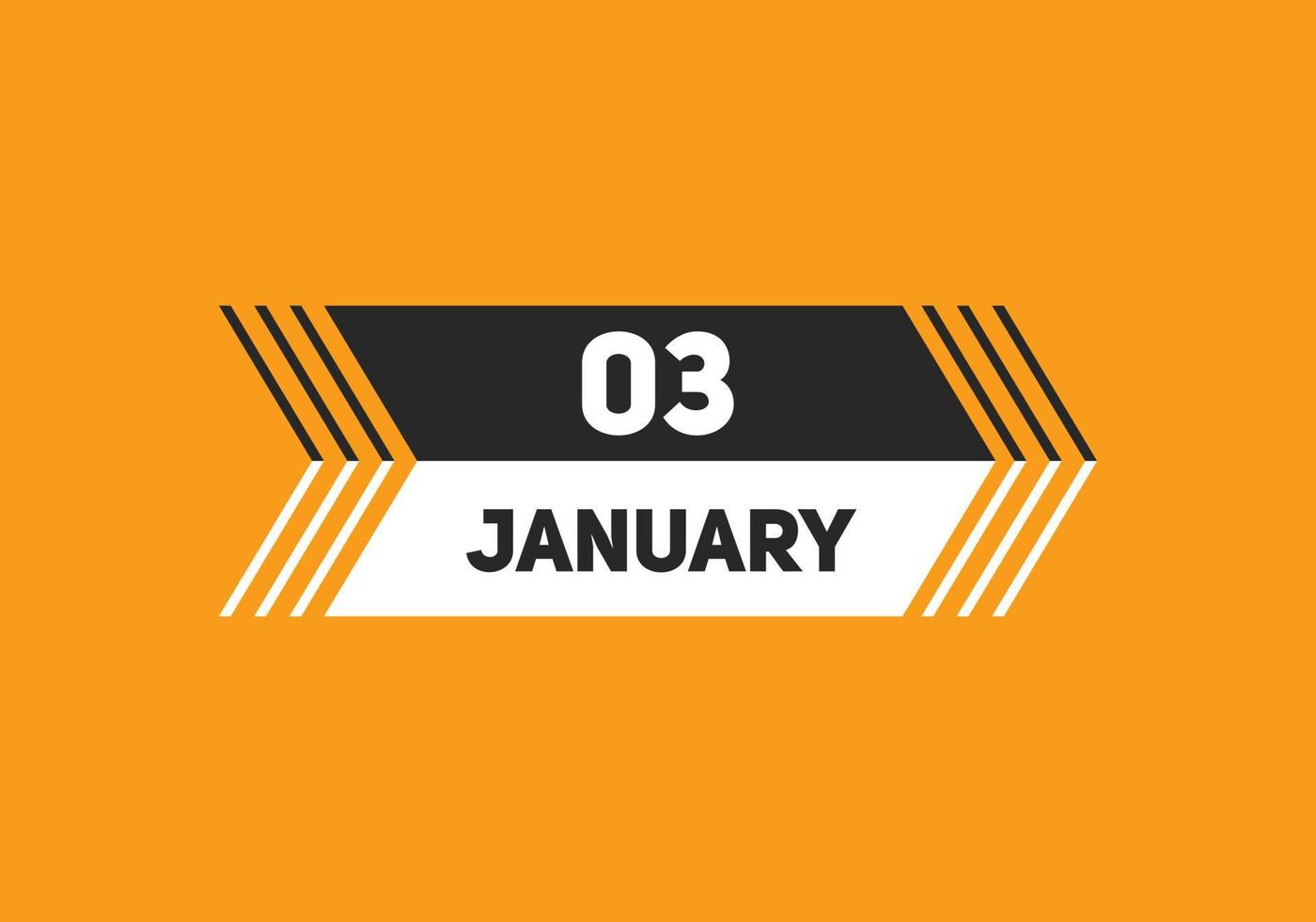 3. januar kalender erinnerung. 3. januar tägliche kalendersymbolvorlage. Kalender 3. Januar Icon-Design-Vorlage. Vektor-Illustration vektor