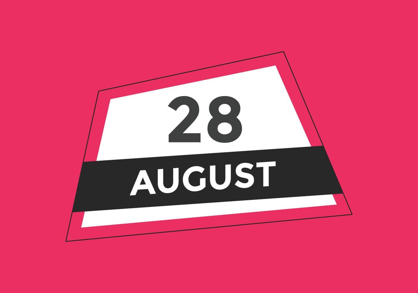 augusti 28 kalender påminnelse. 28: e augusti dagligen kalender ikon mall. kalender 28: e augusti ikon design mall. vektor illustration