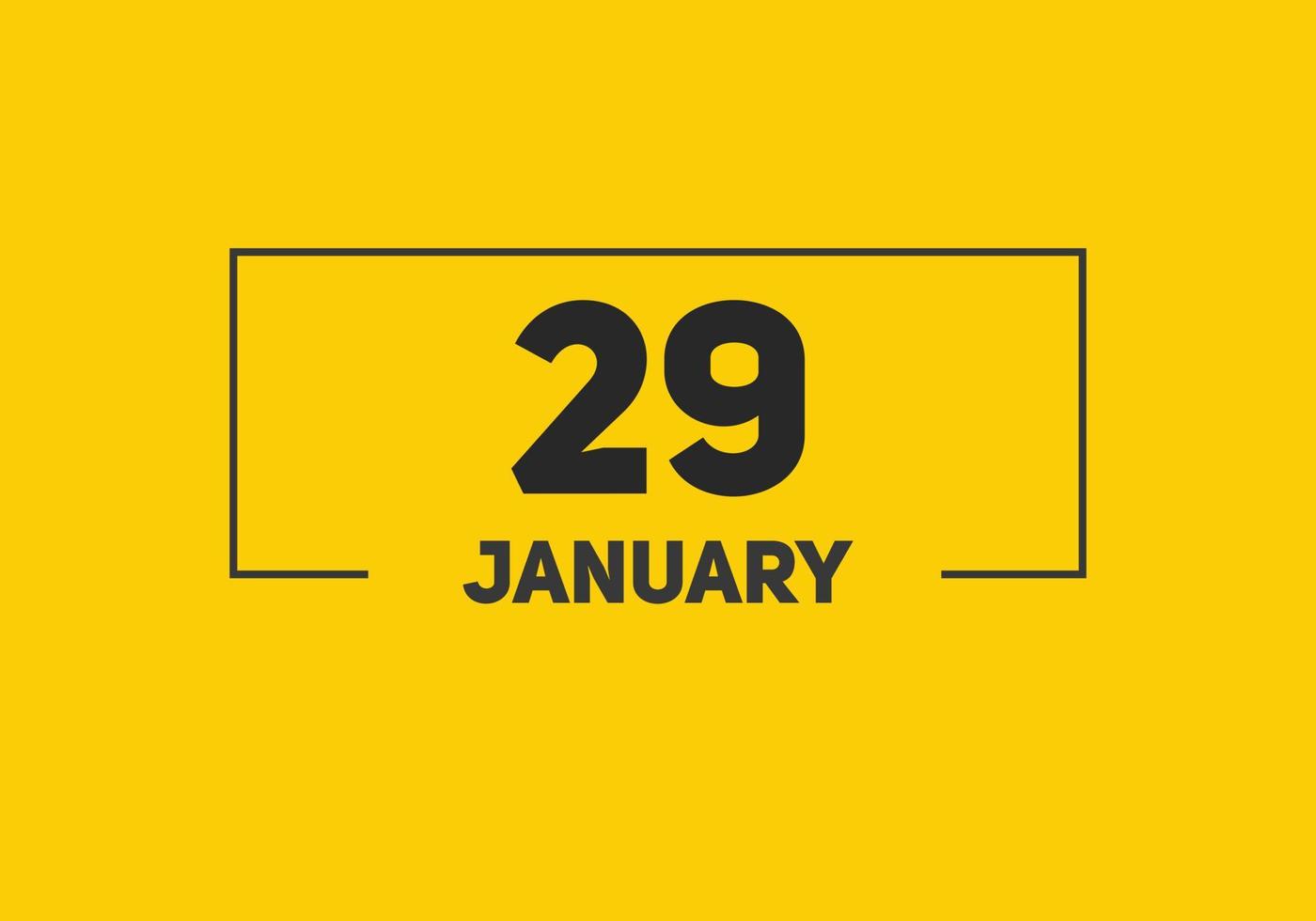 29. januar kalender erinnerung. 29. januar tägliche kalendersymbolvorlage. Kalender 29. Januar Icon-Design-Vorlage. Vektor-Illustration vektor