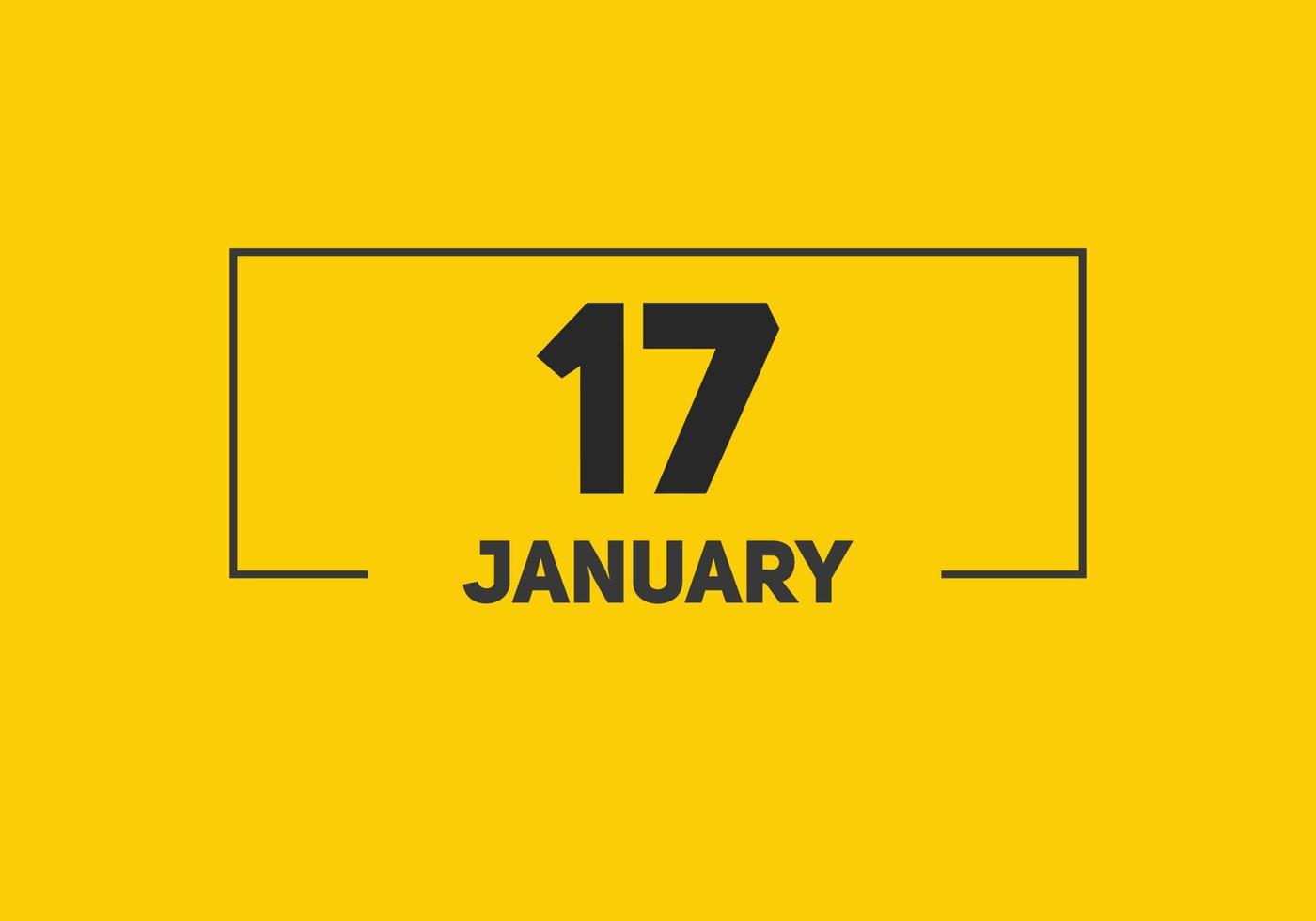 17. januar kalender erinnerung. 17. januar tägliche kalendersymbolvorlage. Kalender 17. Januar Icon-Design-Vorlage. Vektor-Illustration vektor