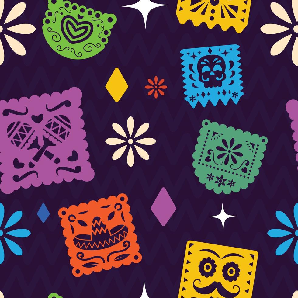 papel picado nahtloses muster vektor