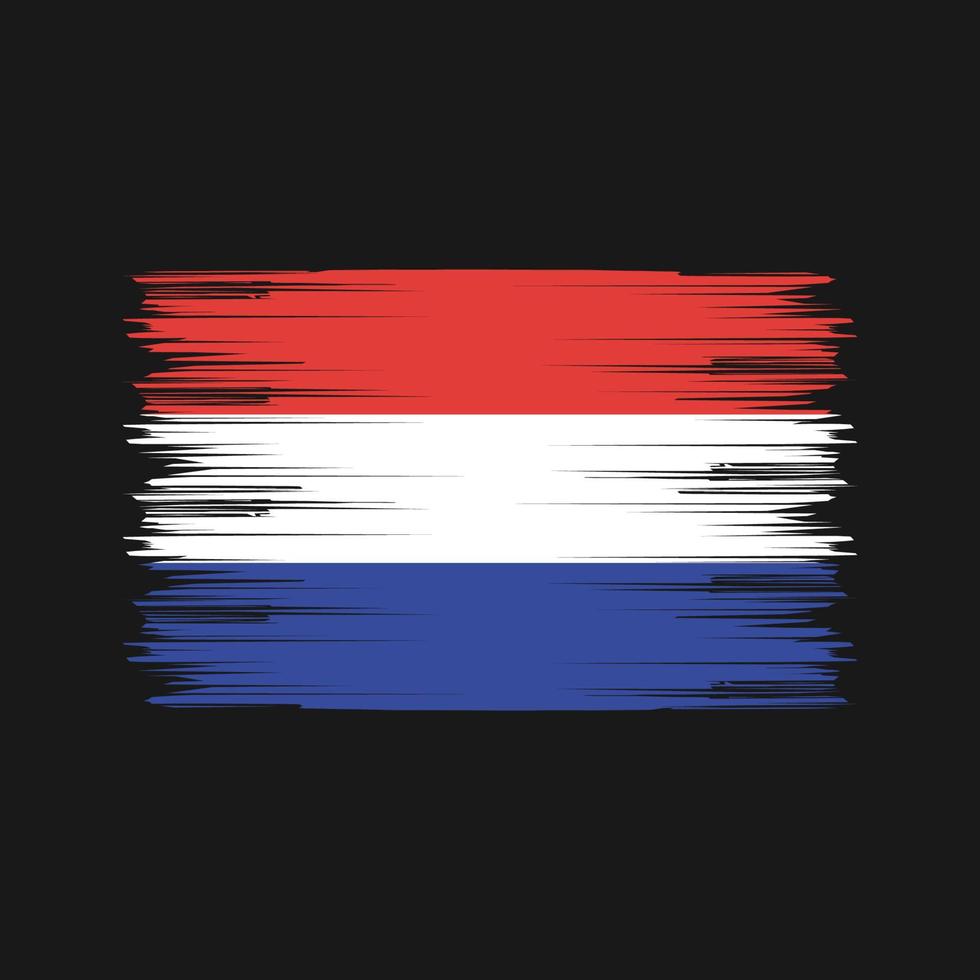 Niederländische Flaggenbürste. Nationalflagge vektor