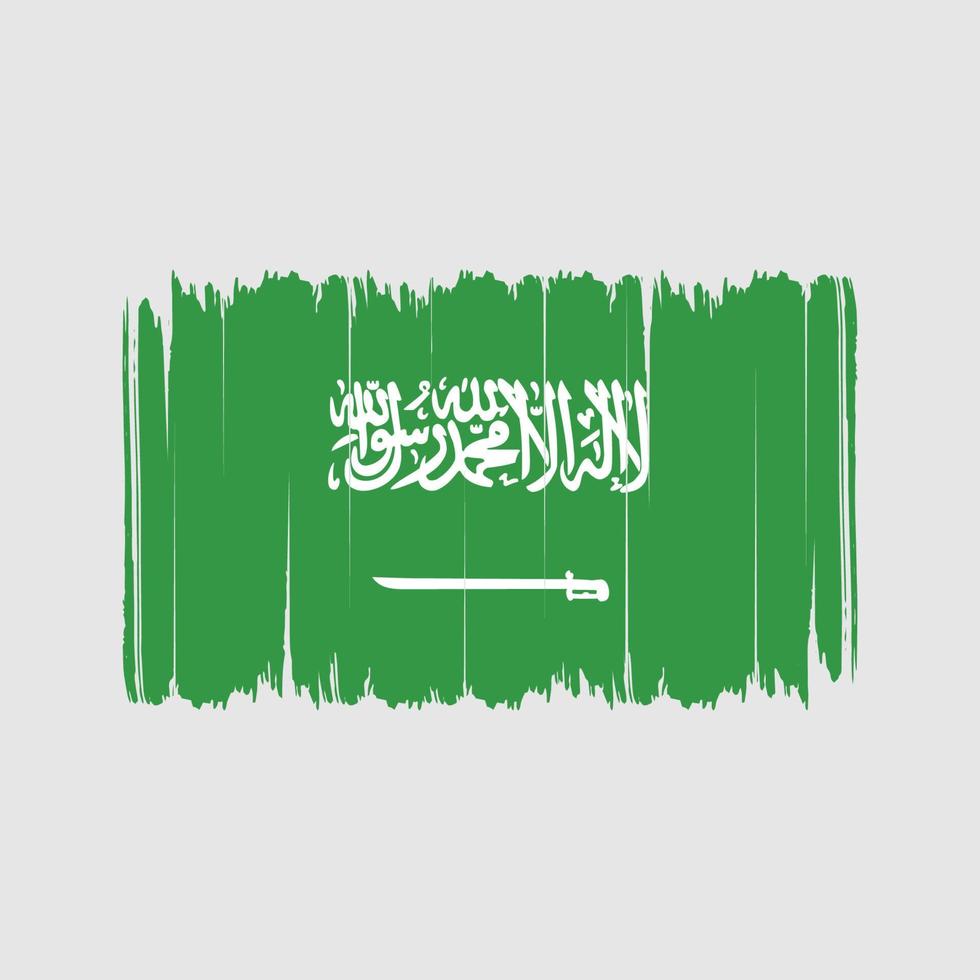 Pinselstriche der saudi-arabischen Flagge. Nationalflagge vektor