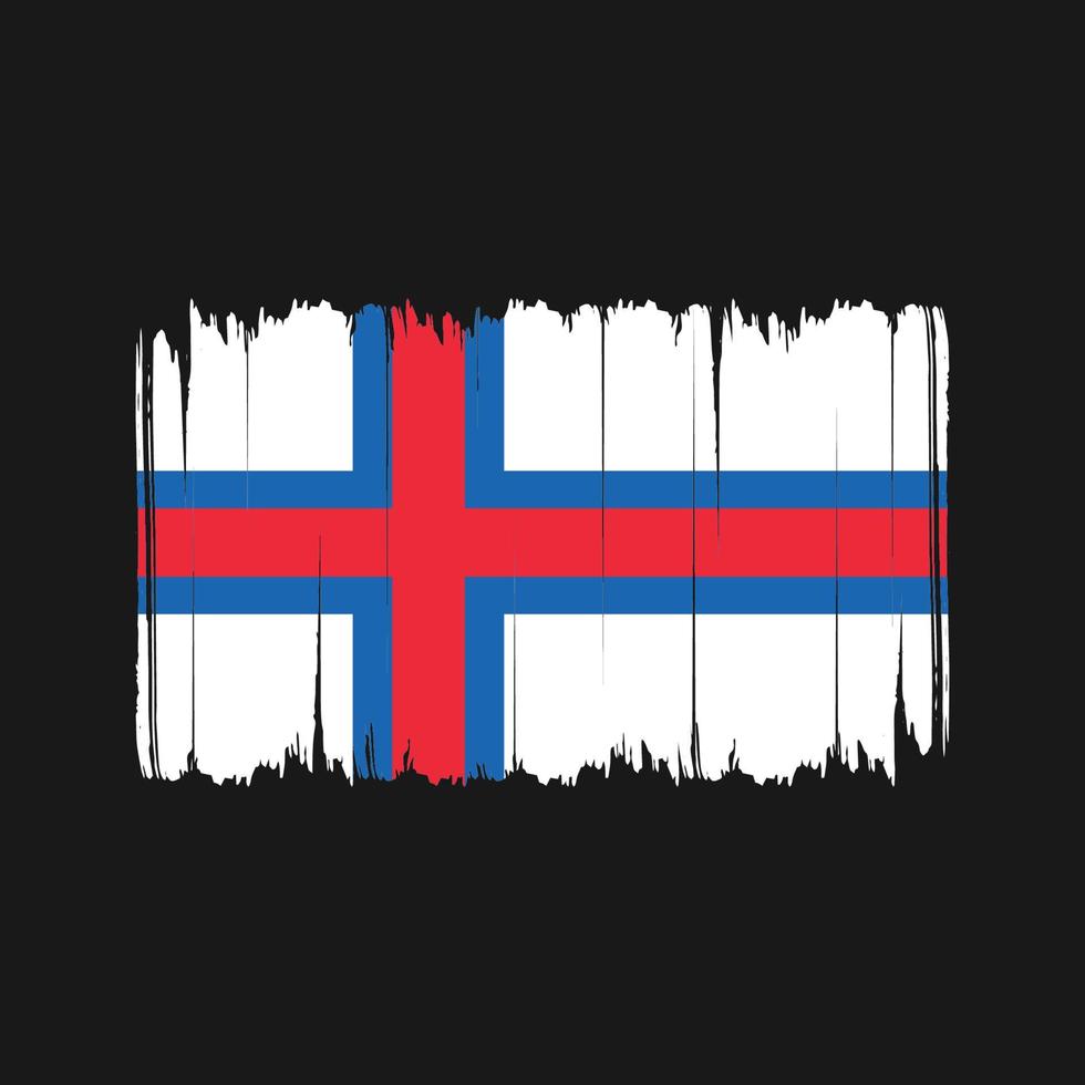 Pinselstriche der Flagge der Färöer-Inseln. Nationalflagge vektor