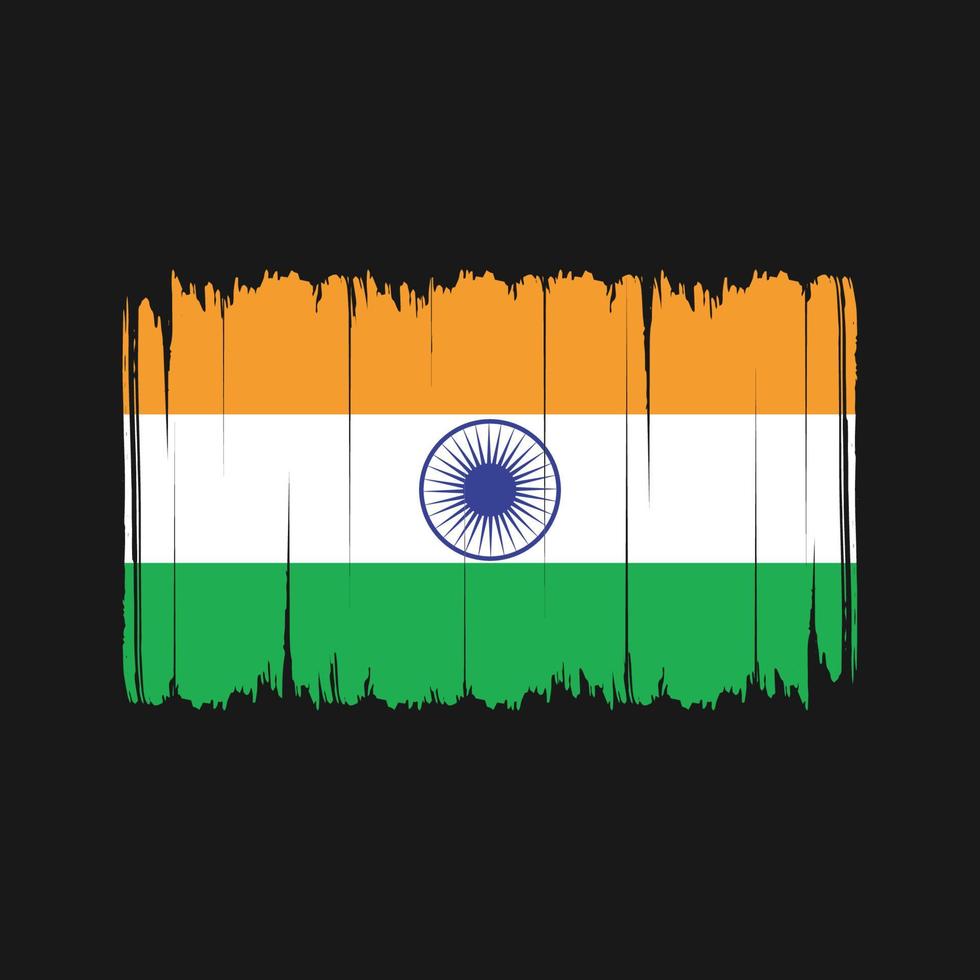 Indien flagga penseldrag. National flagga vektor