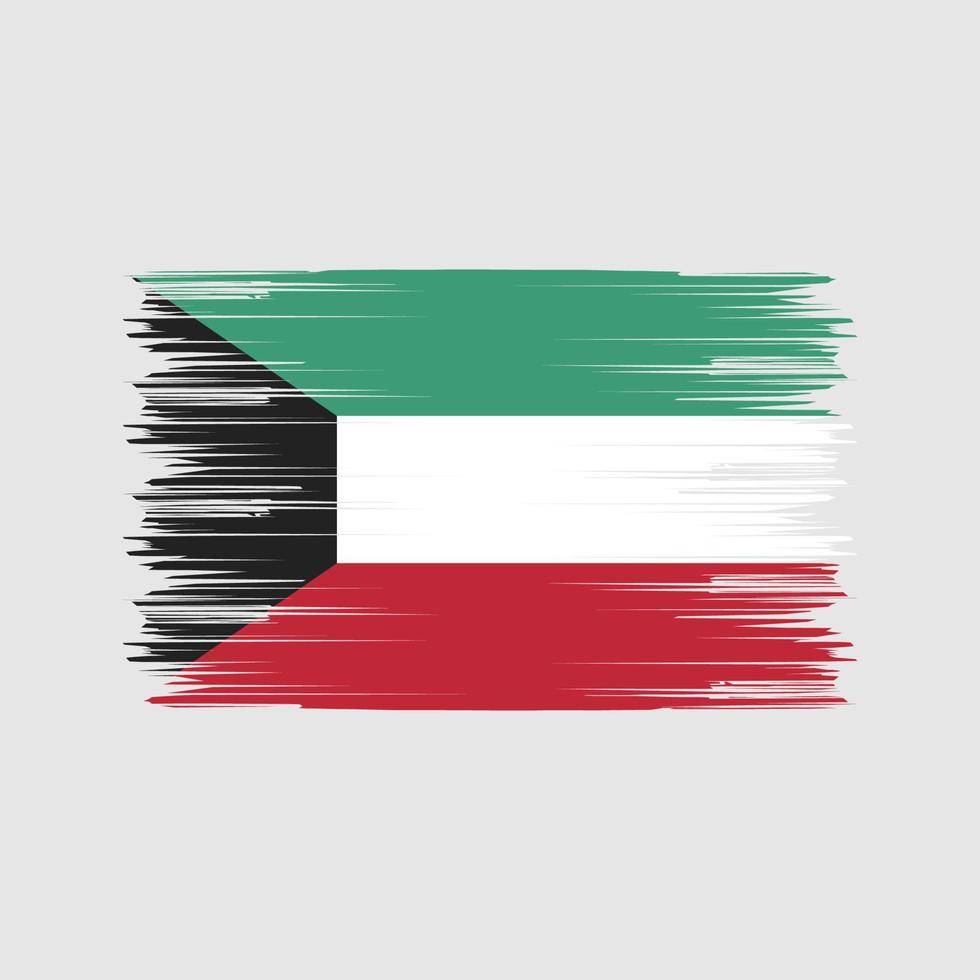 Kuwait-Flagge-Pinsel. Nationalflagge vektor