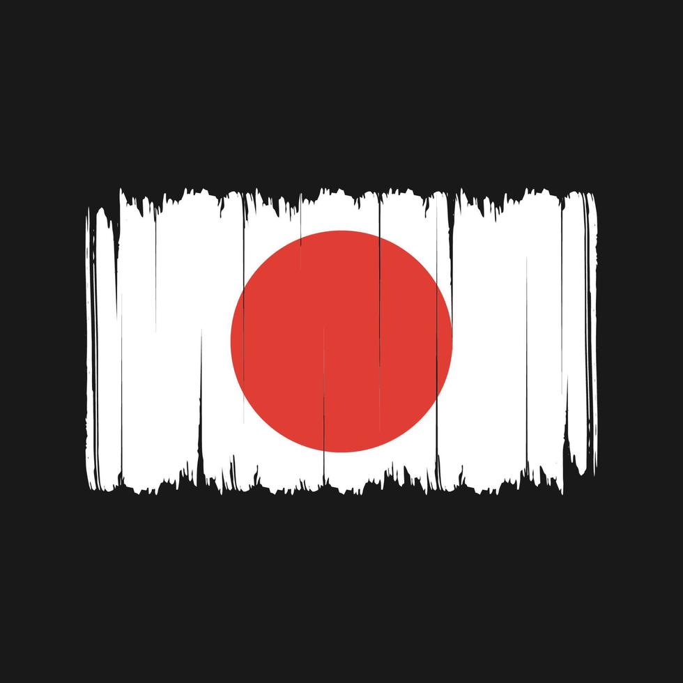 japanische flagge pinselstriche. Nationalflagge vektor