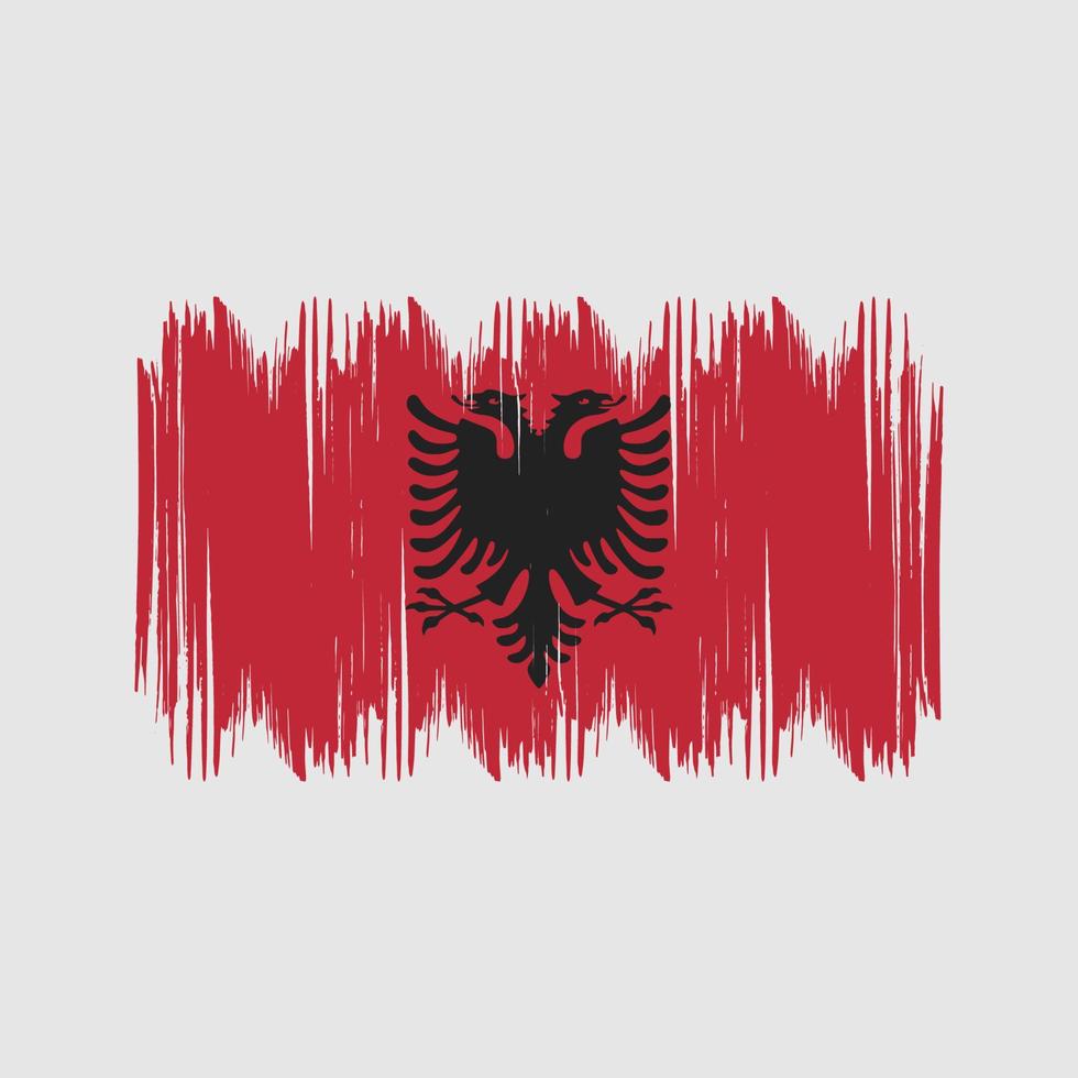 albania flagga buske slag. nationell flagga vektor