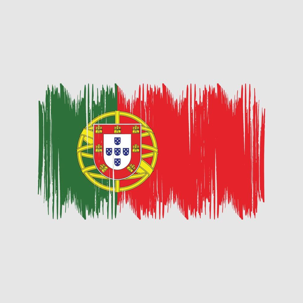 portugiesische flagge buschstriche. Nationalflagge vektor