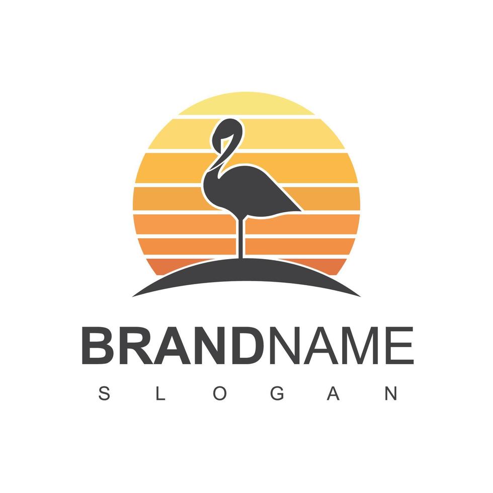 Flamingo-Logo-Design-Vorlage vektor