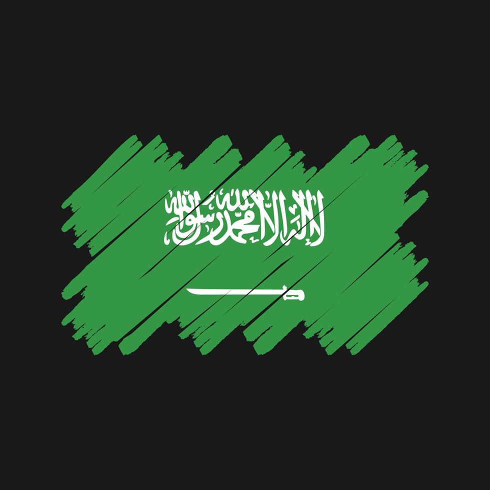 Flaggenpinsel Saudi-Arabiens. Nationalflagge vektor