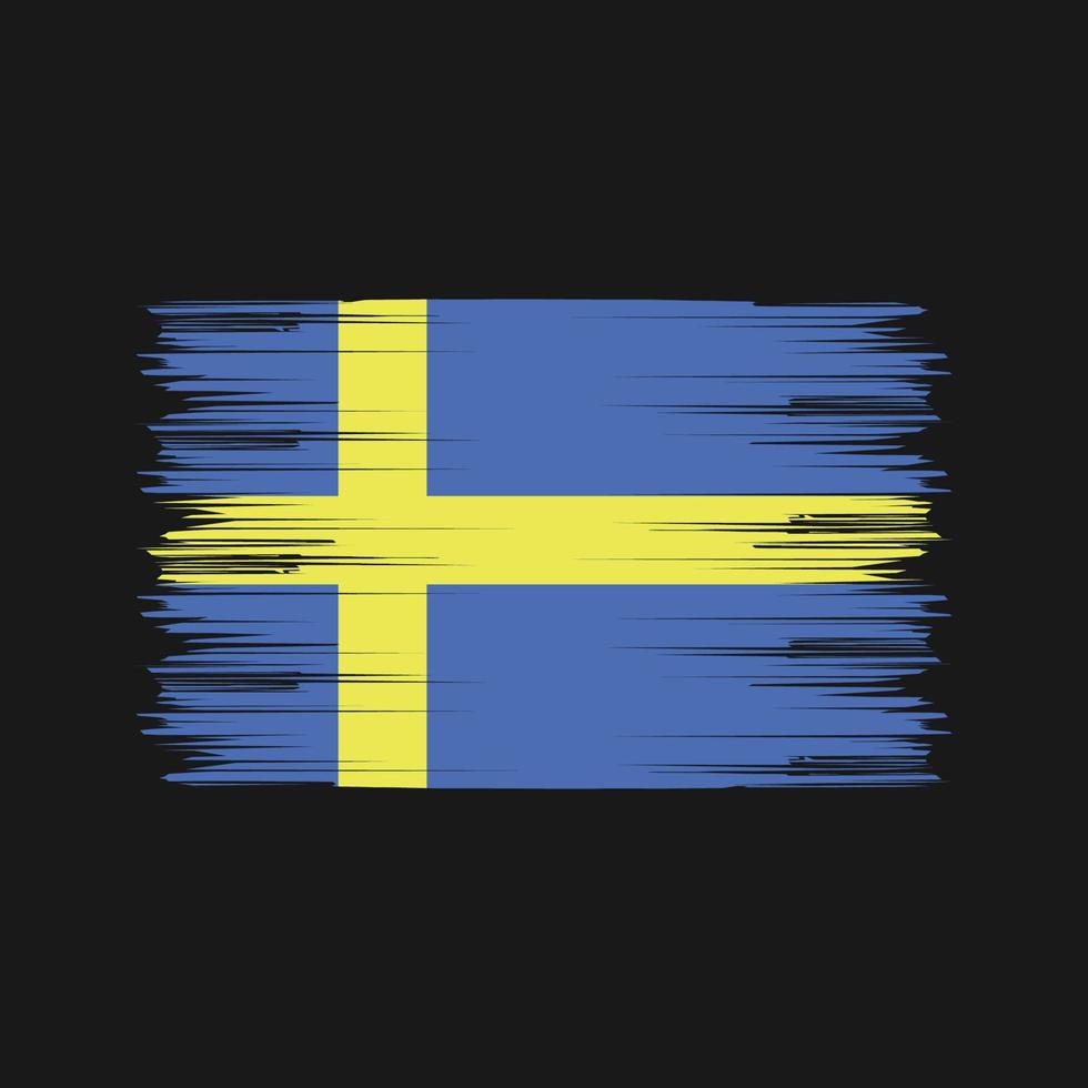 sverigeflaggan borste. National flagga vektor