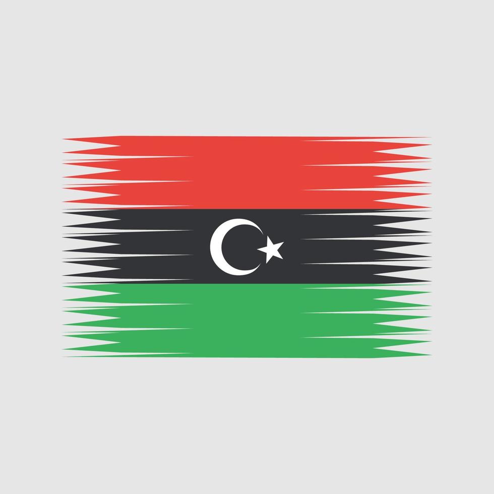 Libyen-Flaggenvektor. Nationalflagge vektor