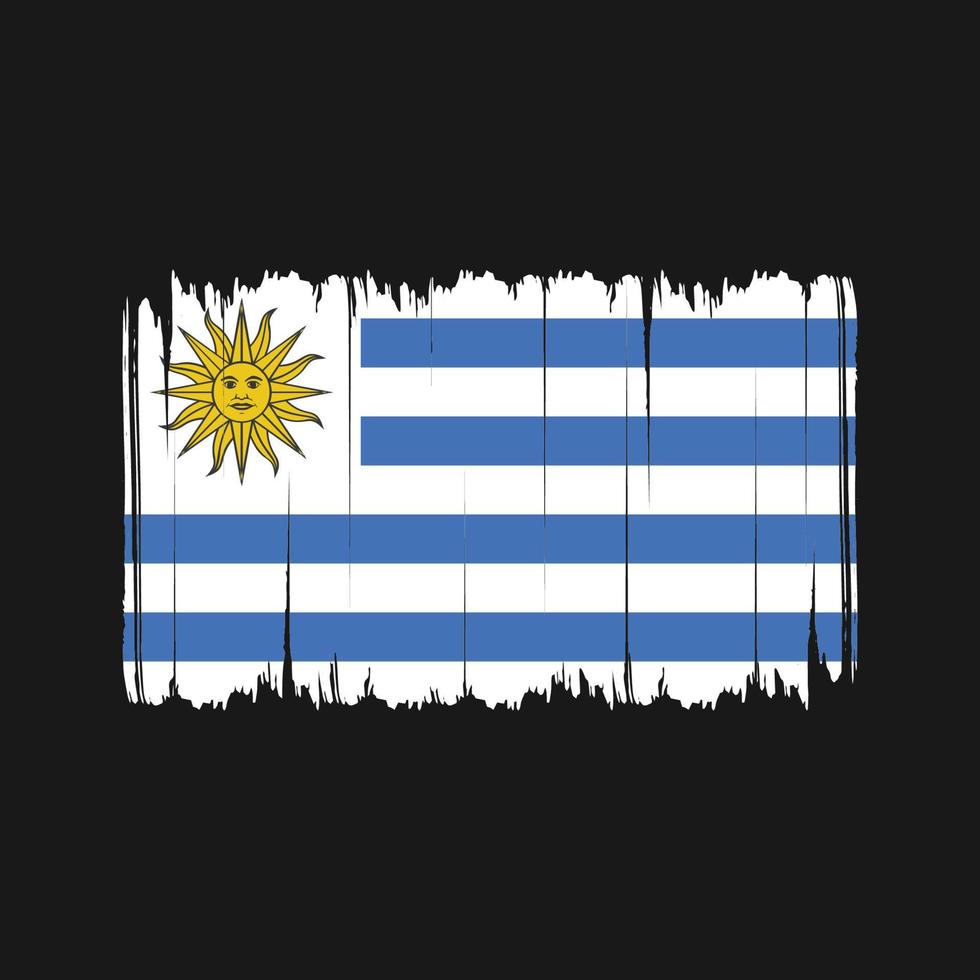 Pinselstriche der Uruguay-Flagge. Nationalflagge vektor