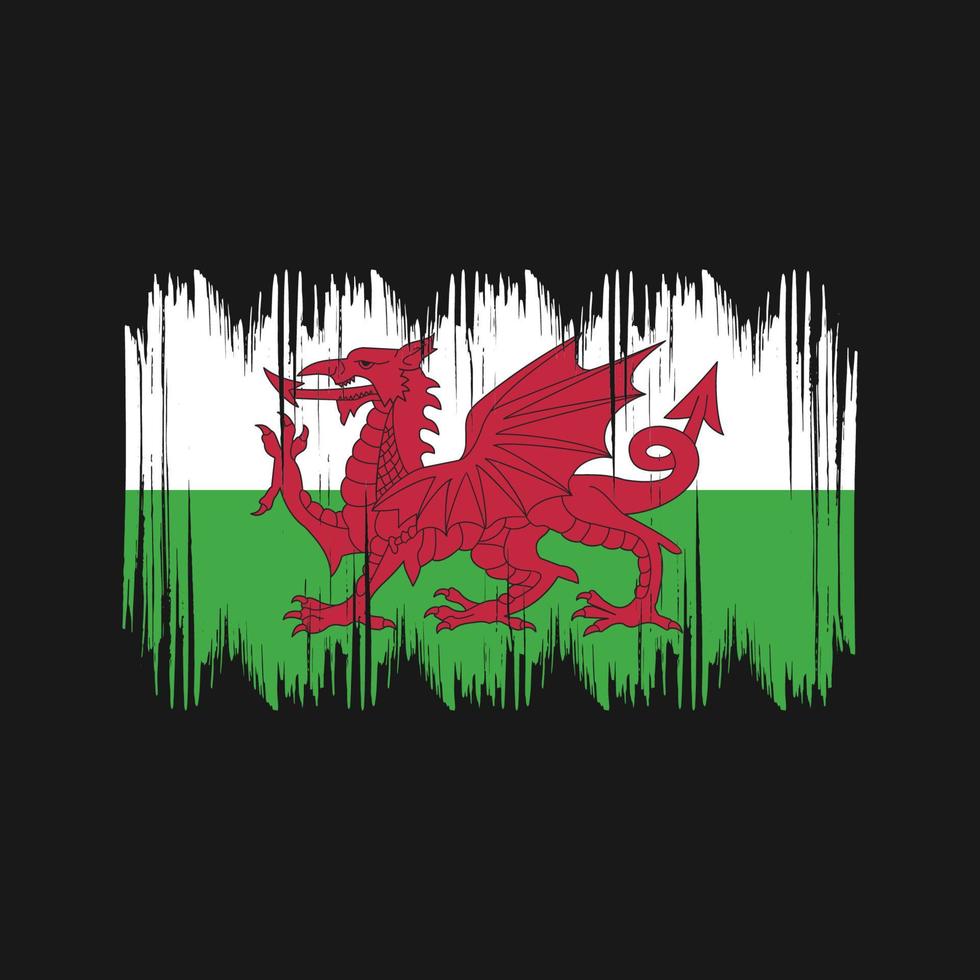 wales flagga buske slag. nationell flagga vektor