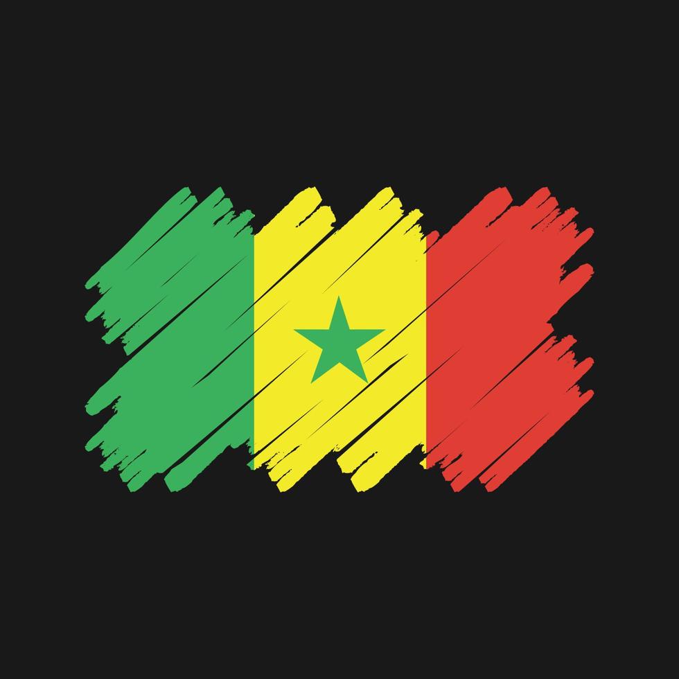 Senegal-Flagge-Pinsel. Nationalflagge vektor