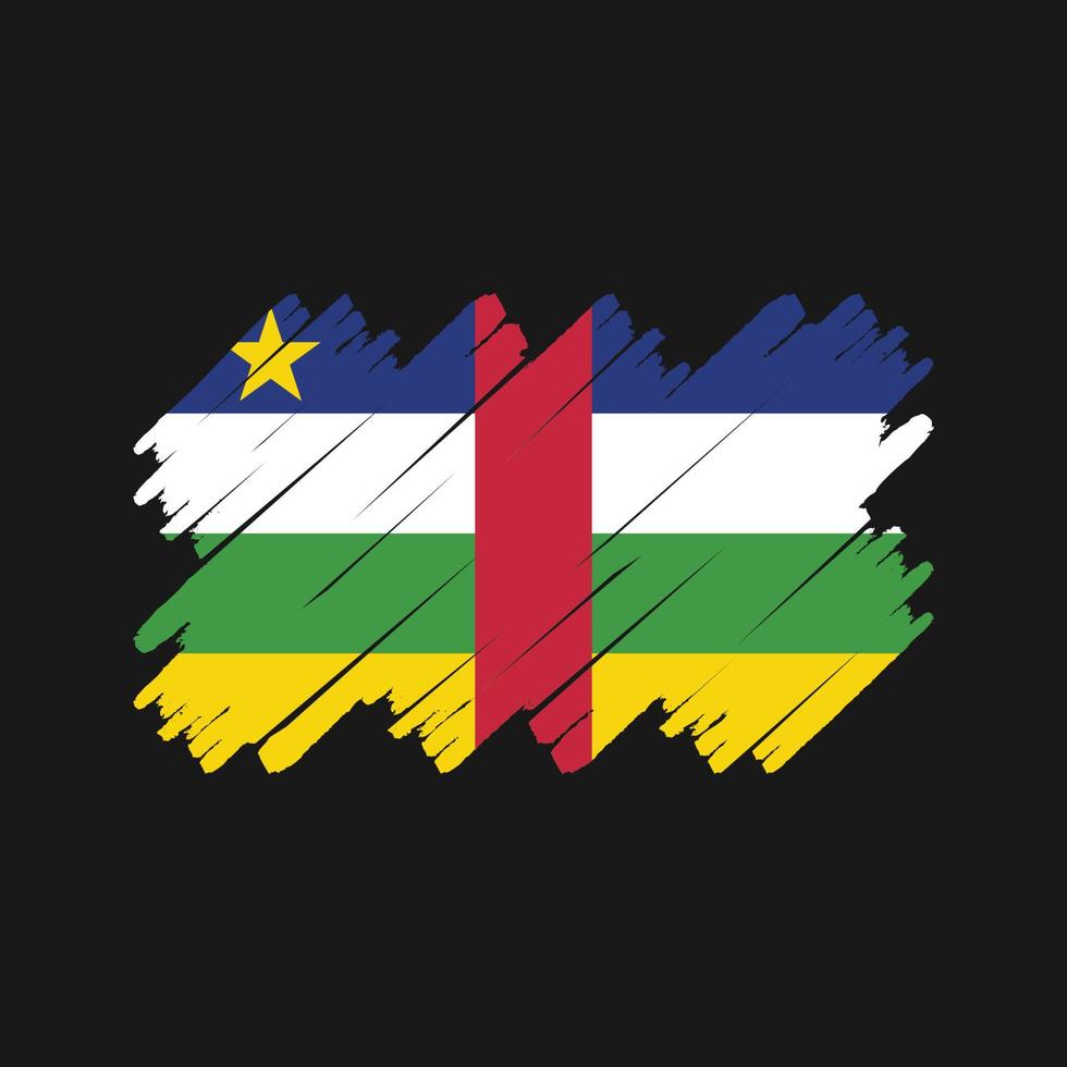 centralafrikansk flaggborste. National flagga vektor