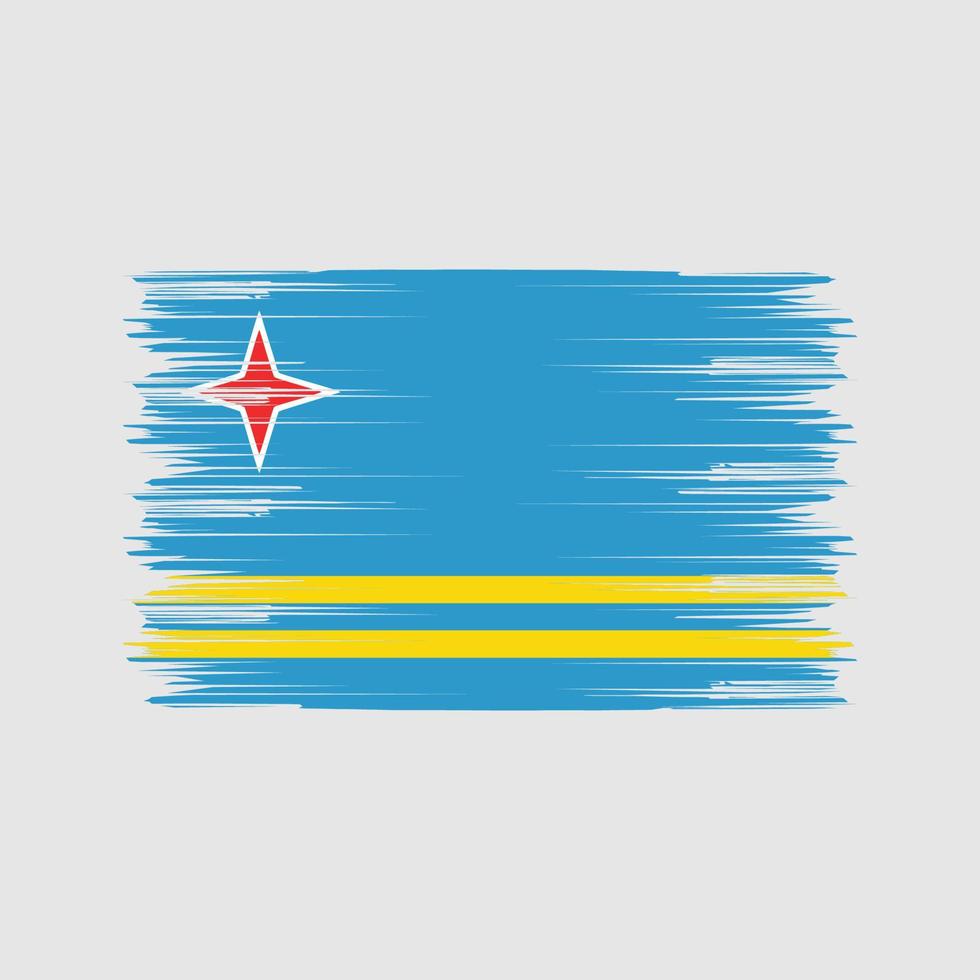 Bürste für die Aruba-Flagge. Nationalflagge vektor