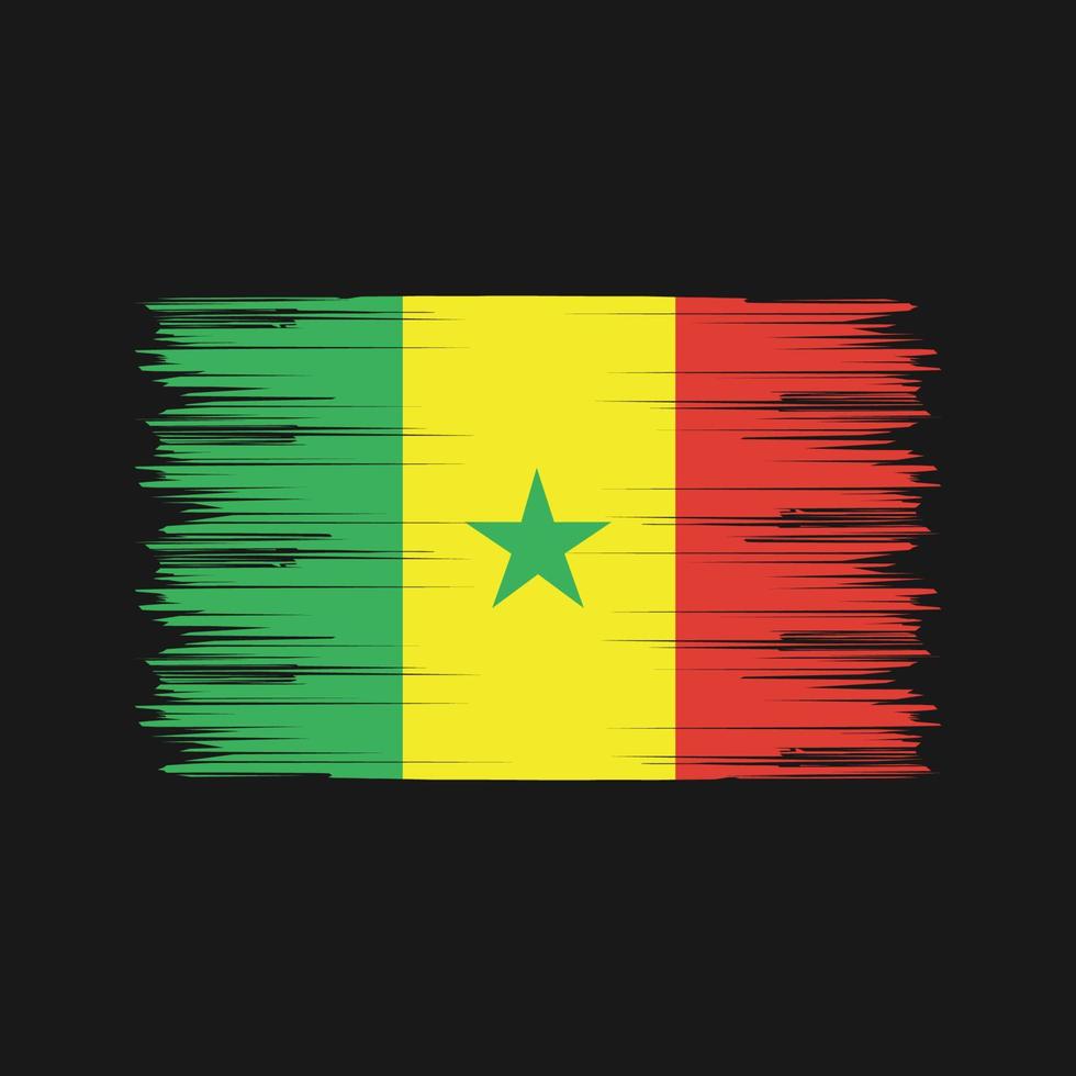 senegal flagga borste. National flagga vektor