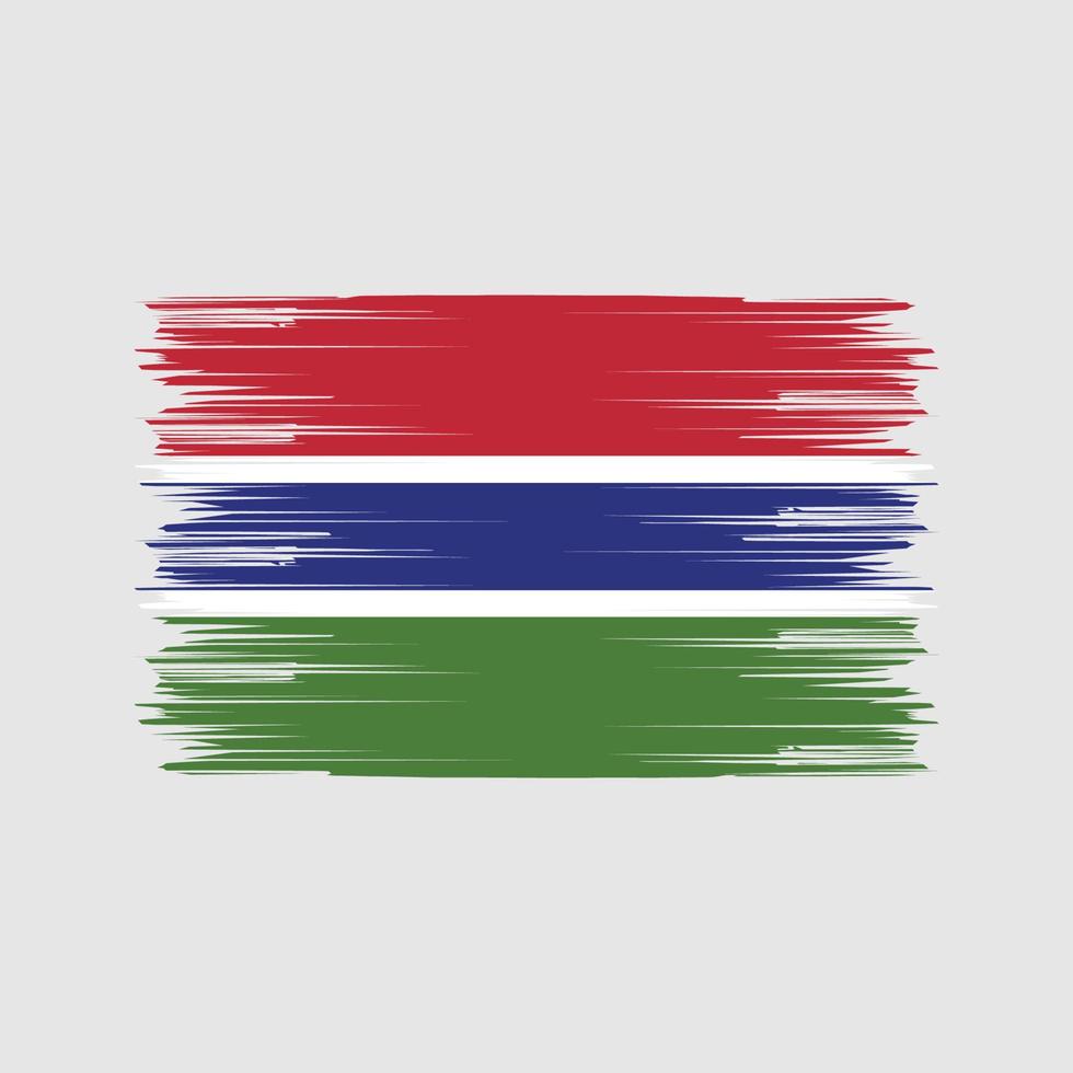 Bürste mit Gambia-Flagge. Nationalflagge vektor