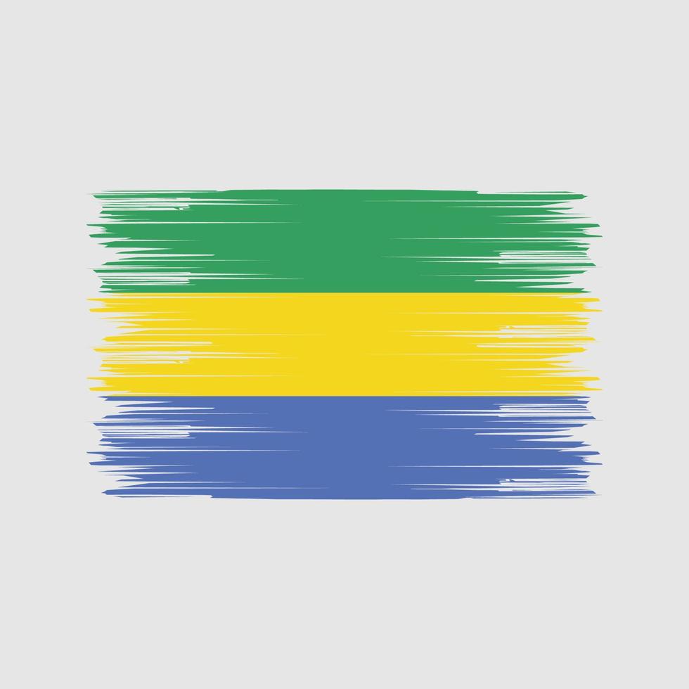 gabon flaggborste. National flagga vektor