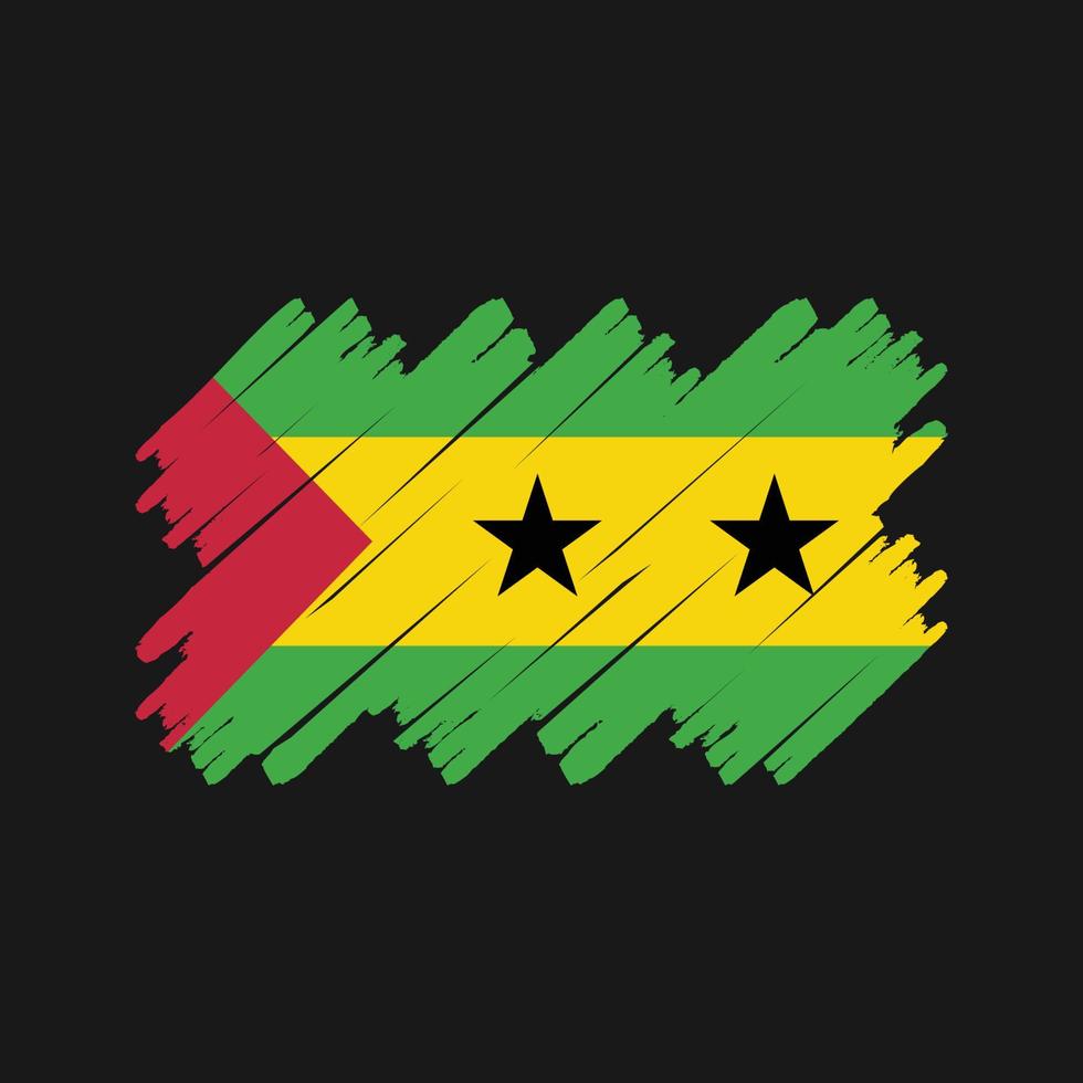 Bürste für die Flagge von Sao Tome und Principe. Nationalflagge vektor