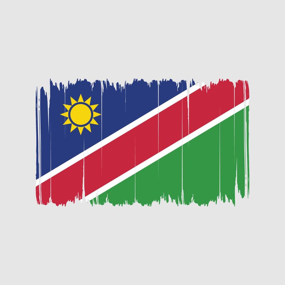 Pinselstriche der Namibia-Flagge. Nationalflagge vektor