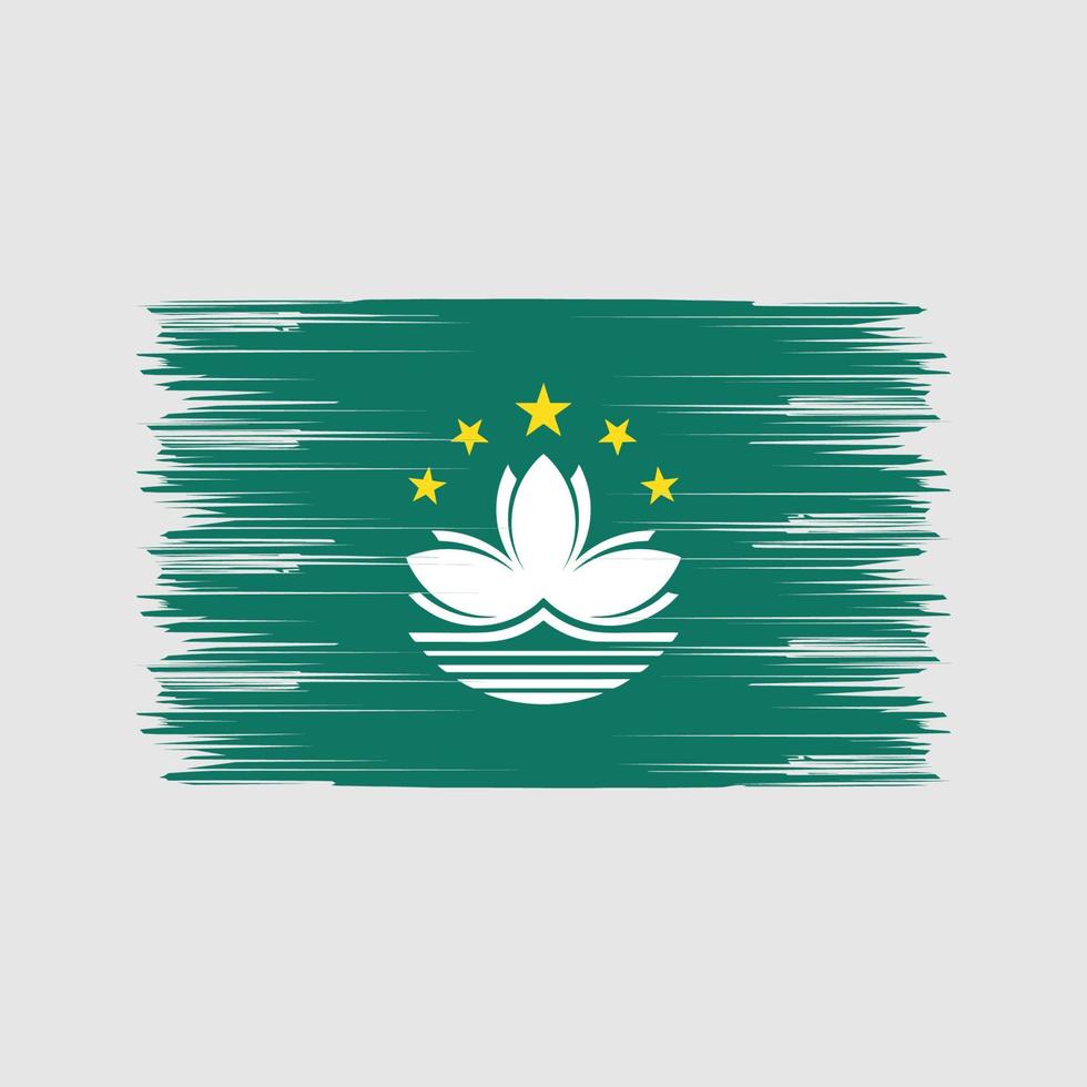 Macau flagga borste. National flagga vektor