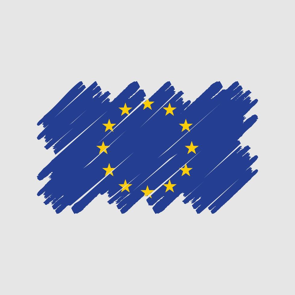 europeisk flagga borste. National flagga vektor