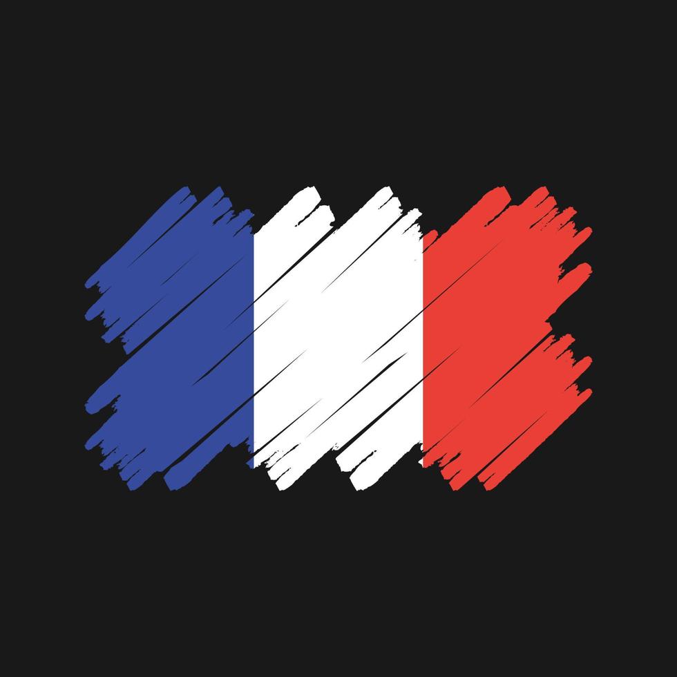 Bürste mit französischer Flagge. Nationalflagge vektor