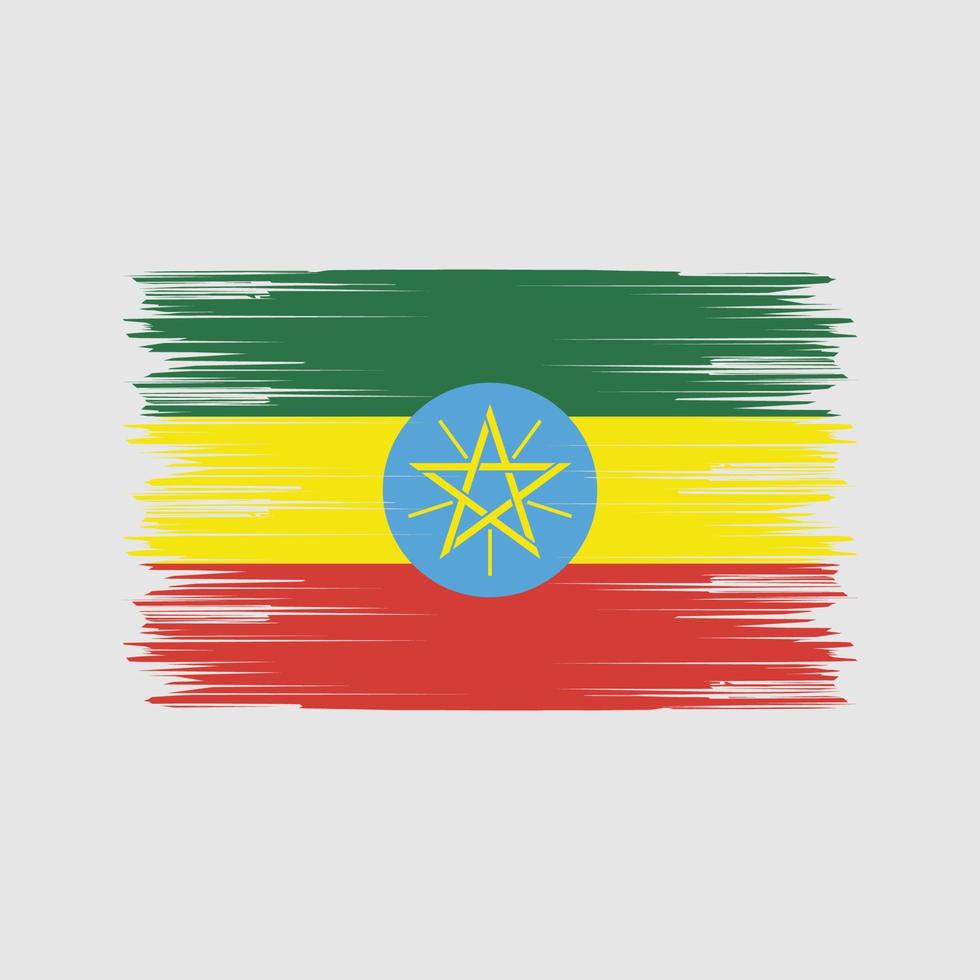 etiopiens flaggborste. National flagga vektor