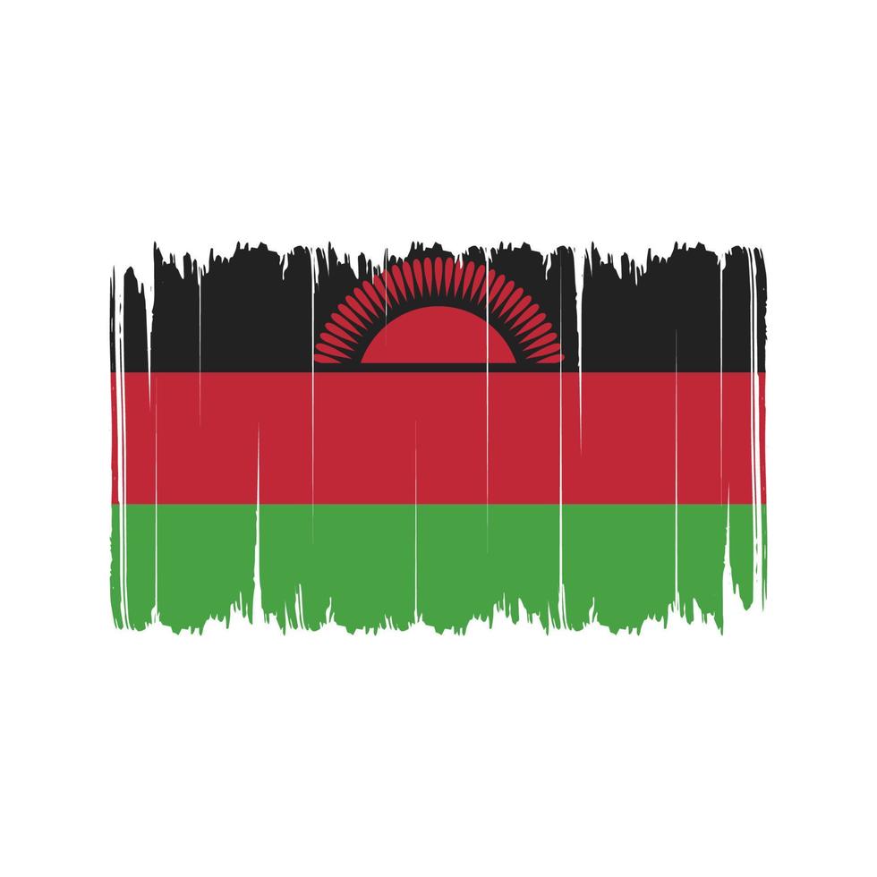 Pinselstriche der Malawi-Flagge. Nationalflagge vektor