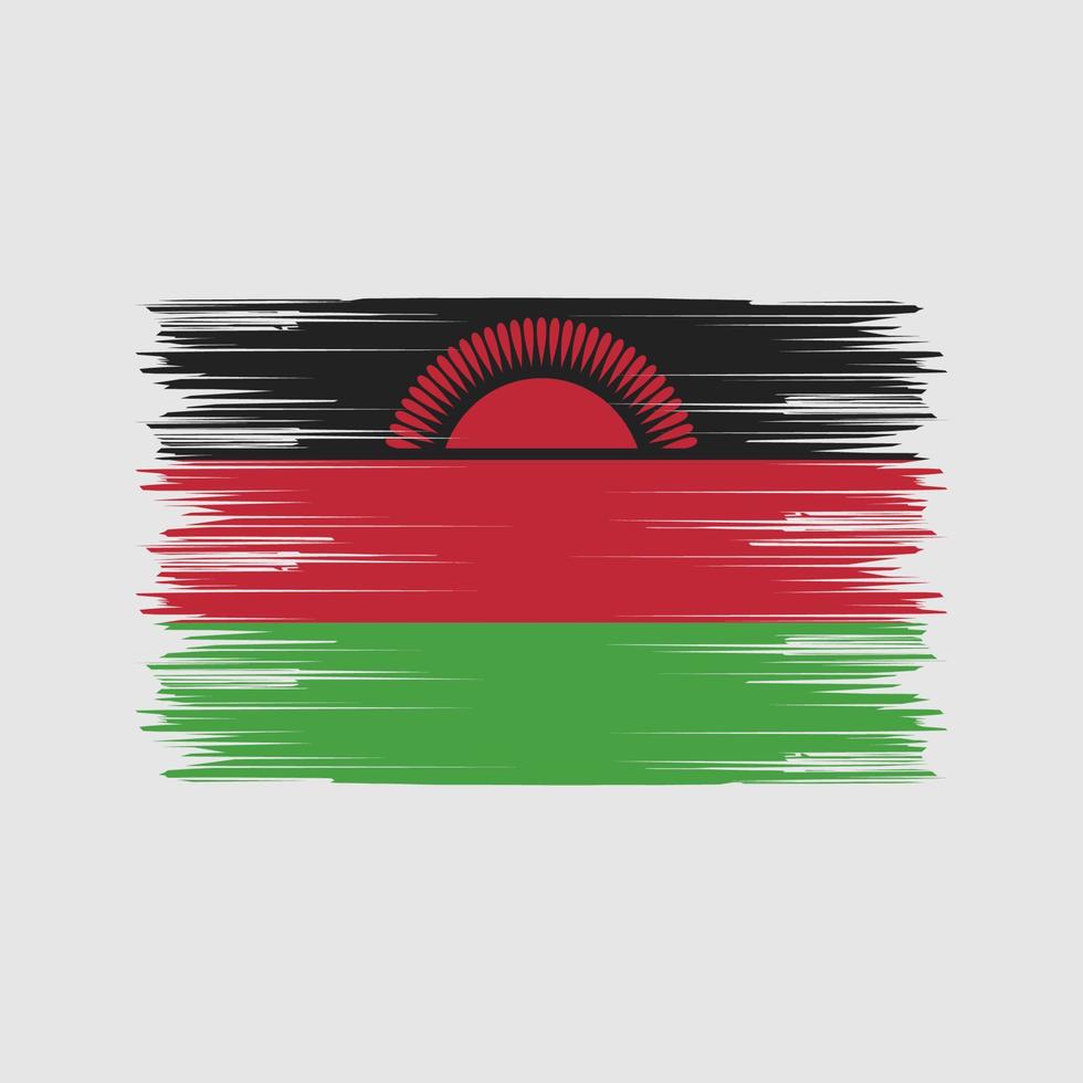 Malawi-Flagge-Pinsel. Nationalflagge vektor