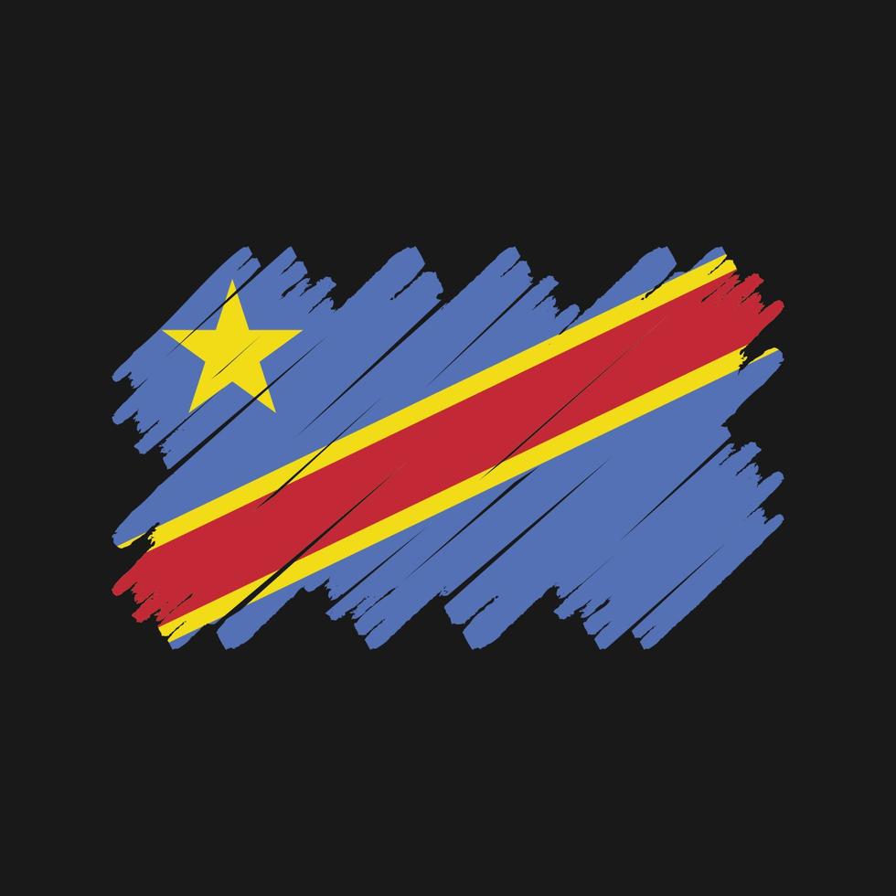 Flaggenbürste der Republik Kongo. Nationalflagge vektor