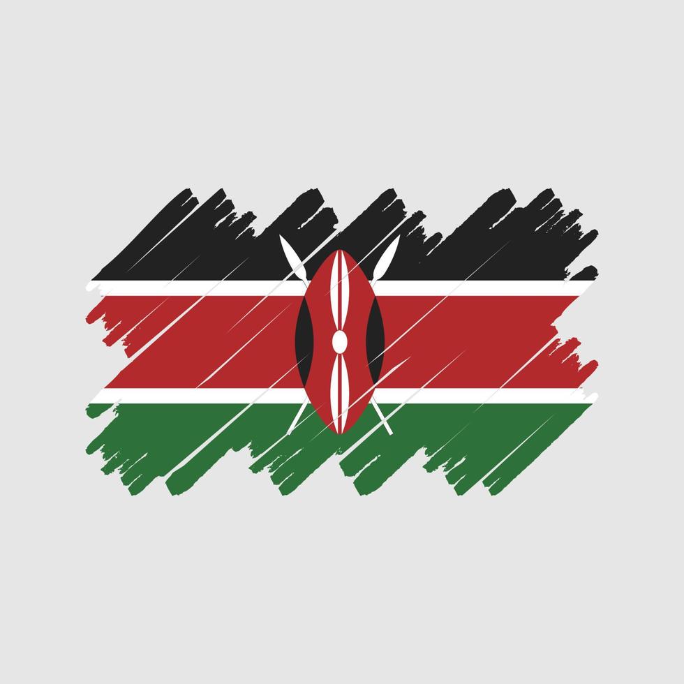 kenya flaggborste. National flagga vektor