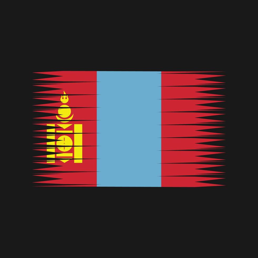 Flaggenvektor der Mongolei. Nationalflagge vektor