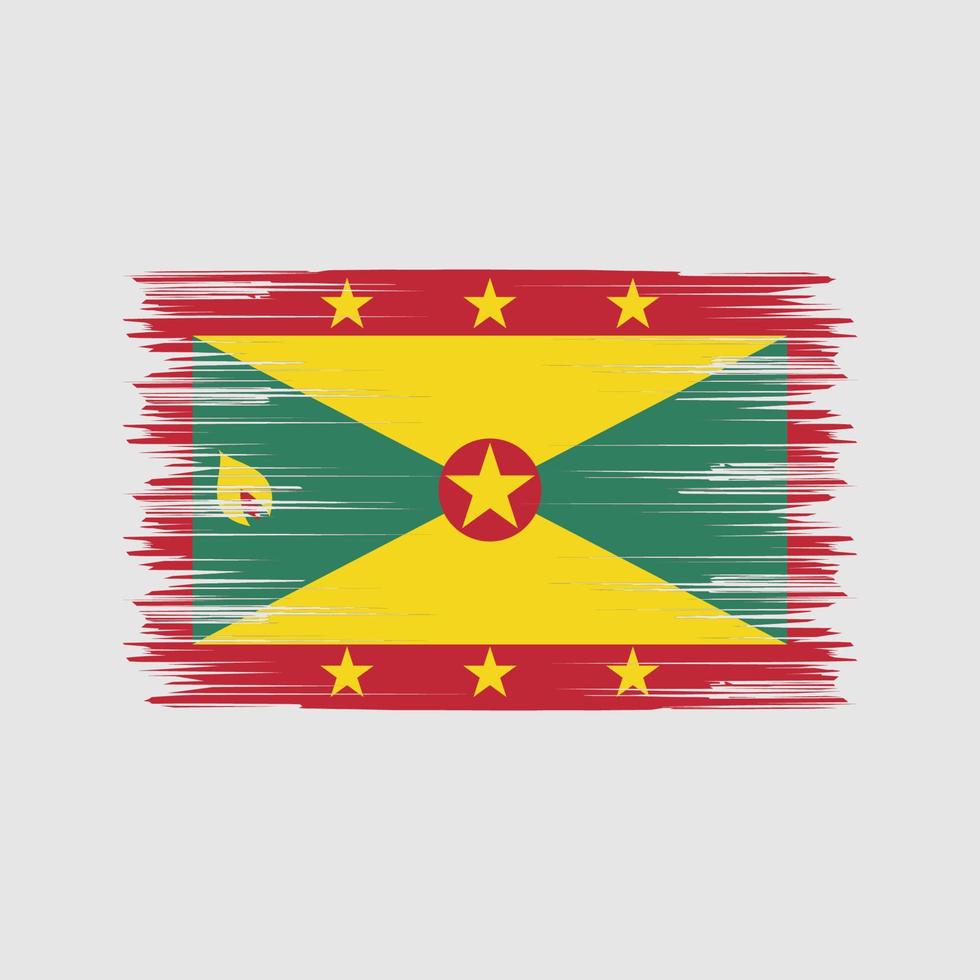 grenada flagga borste. National flagga vektor