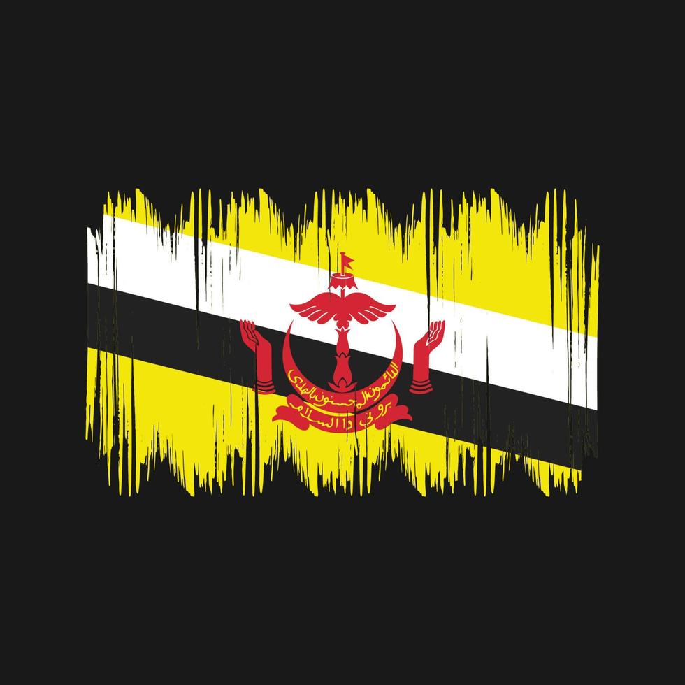Brunei-Flagge Buschstriche. Nationalflagge vektor