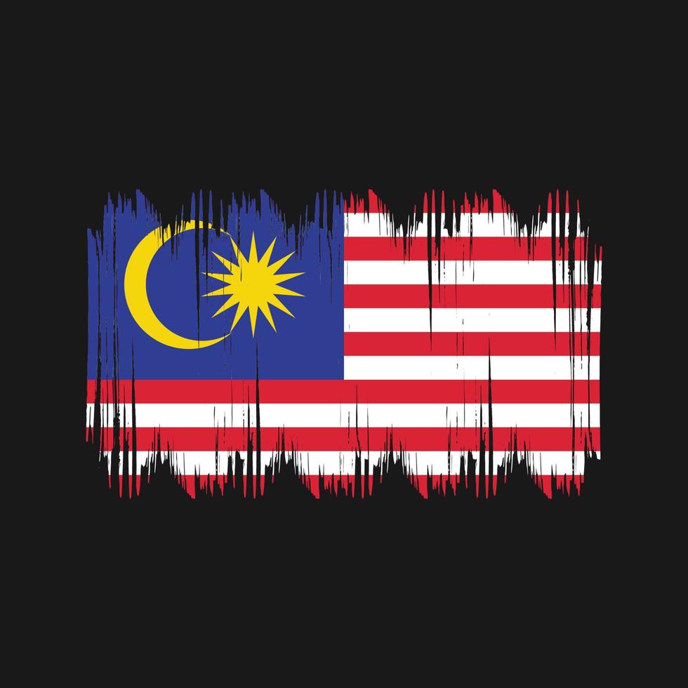 Buschstriche mit malaysischer Flagge. Nationalflagge vektor