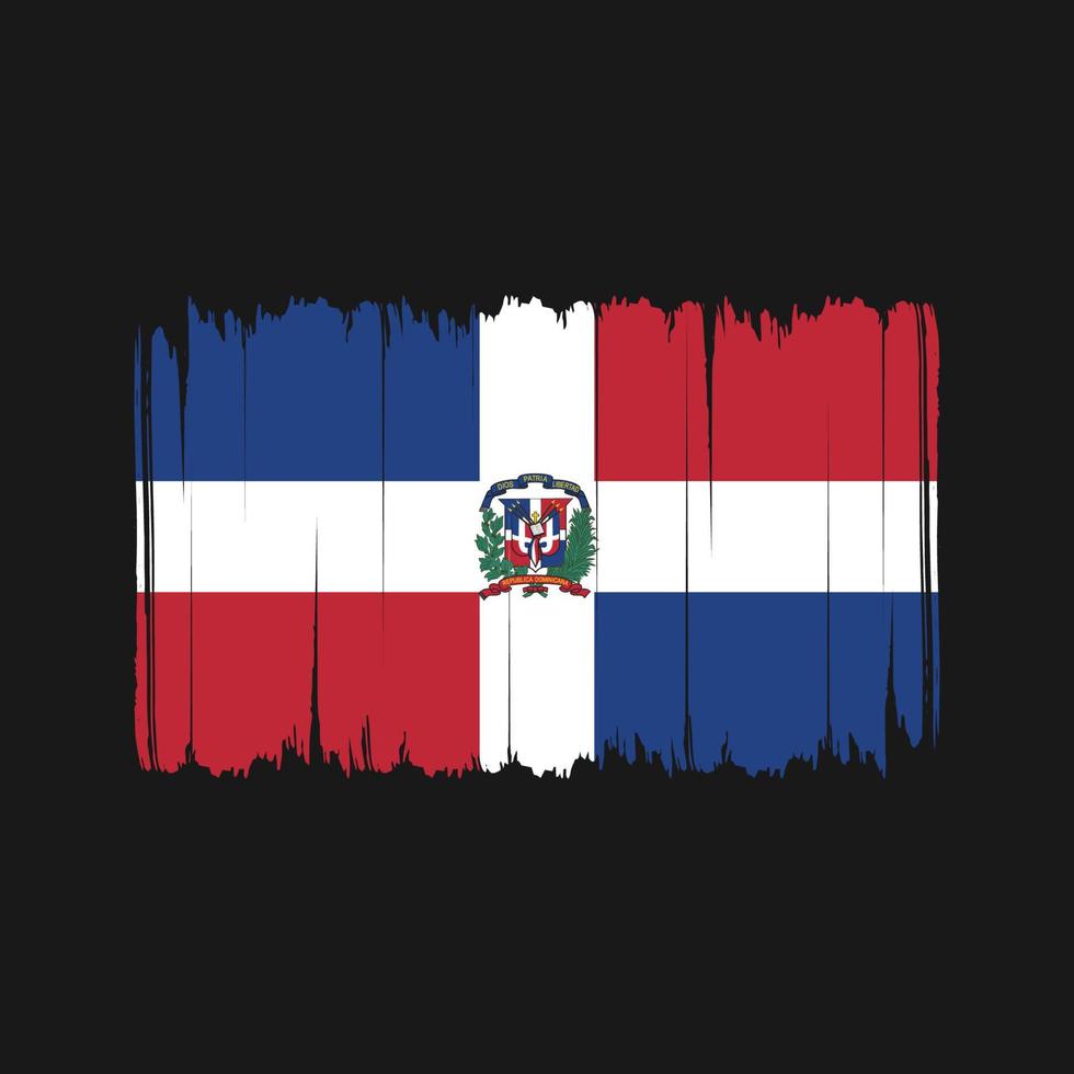 flagge pinselstriche der dominikanischen republik. Nationalflagge vektor