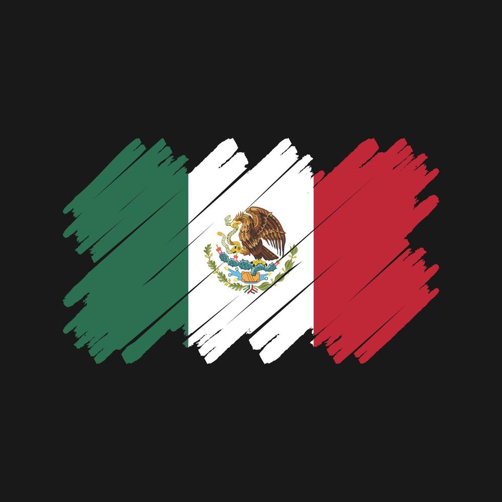 mexico flagga borste. National flagga vektor