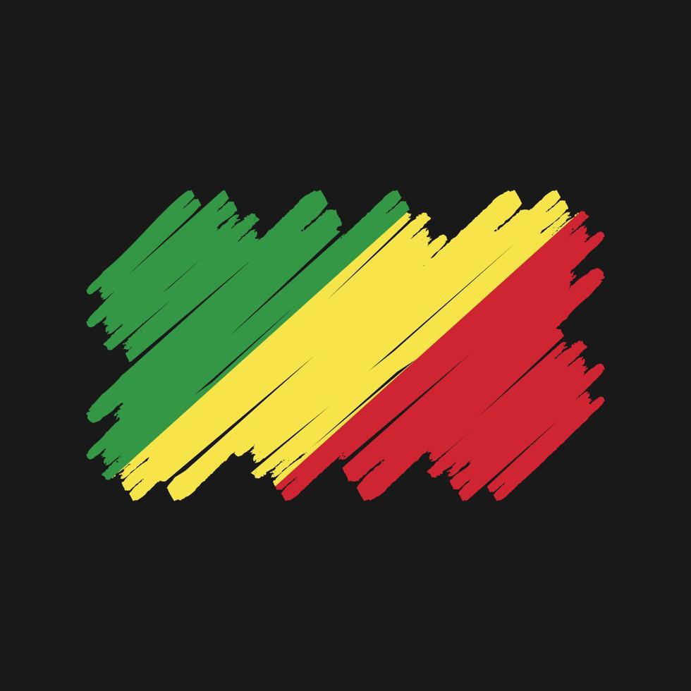 Kongo-Flagge-Pinsel. Nationalflagge vektor