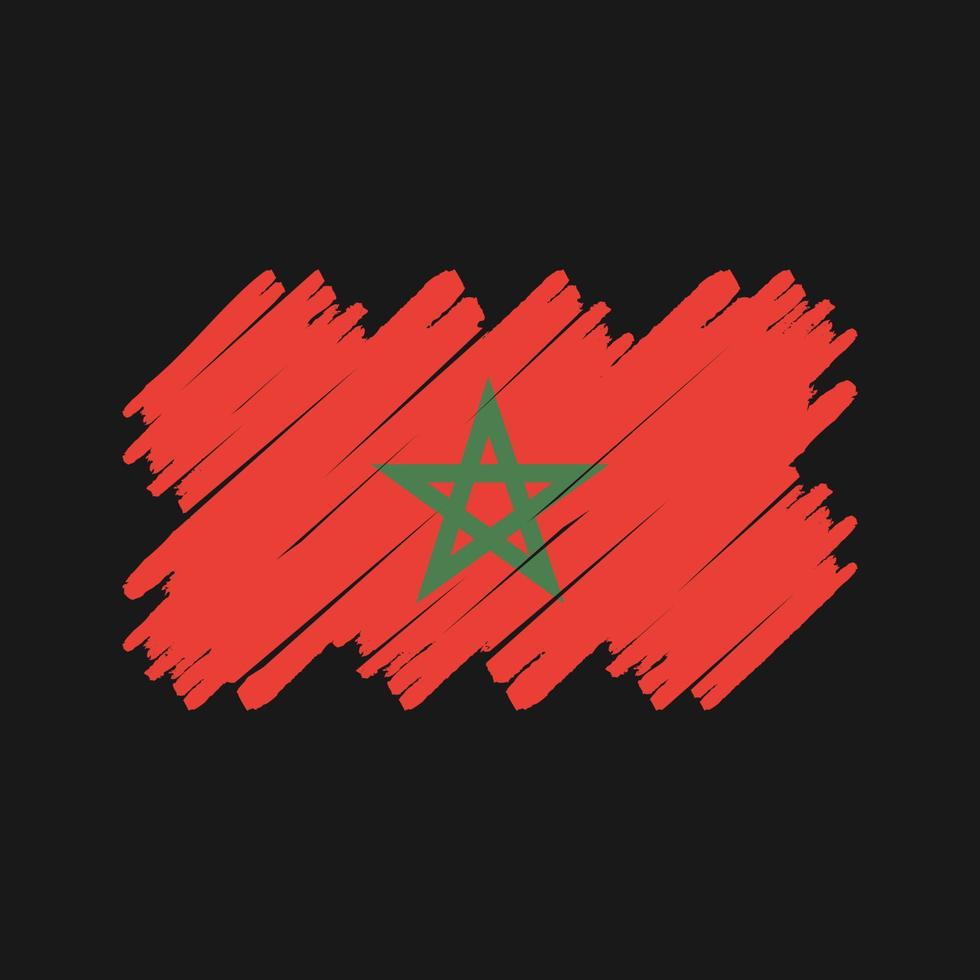 marokko fahne pinsel. Nationalflagge vektor