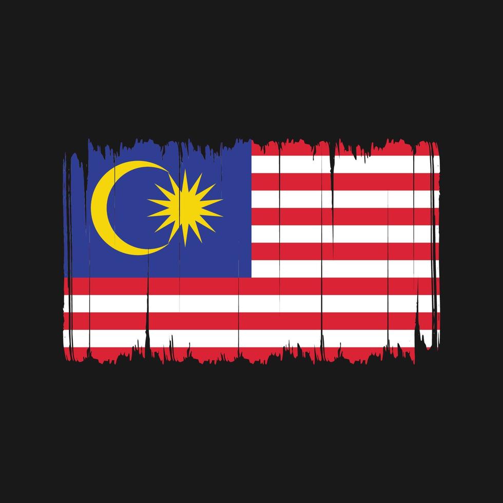 Pinselstriche der malaysischen Flagge. Nationalflagge vektor