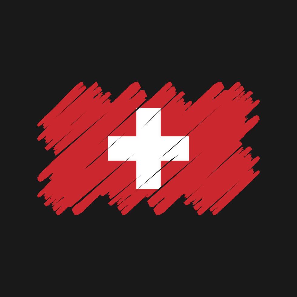 schweiz flaggborste. National flagga vektor